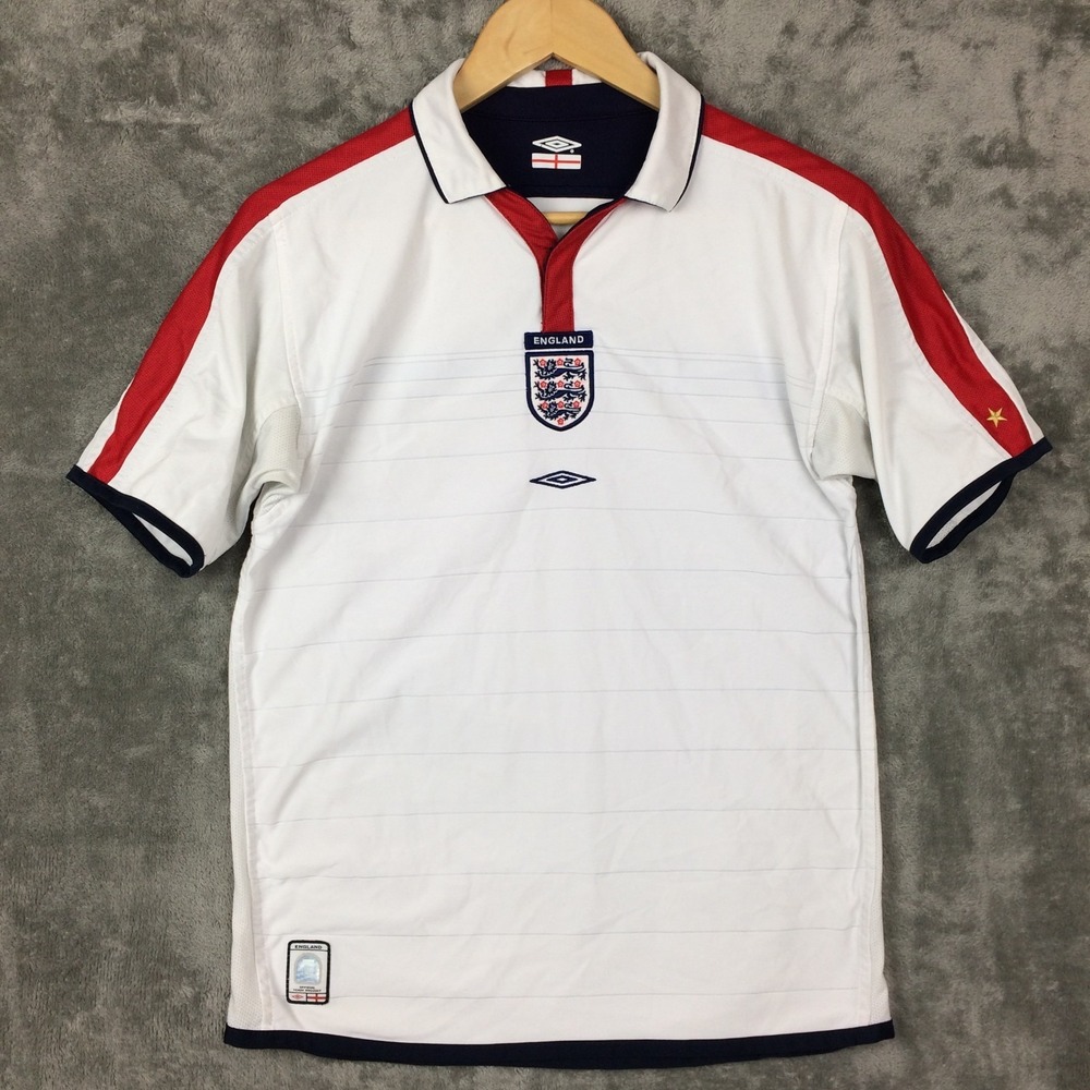 Umbro England White Red Navy Short Sleeve Soccer Jersey